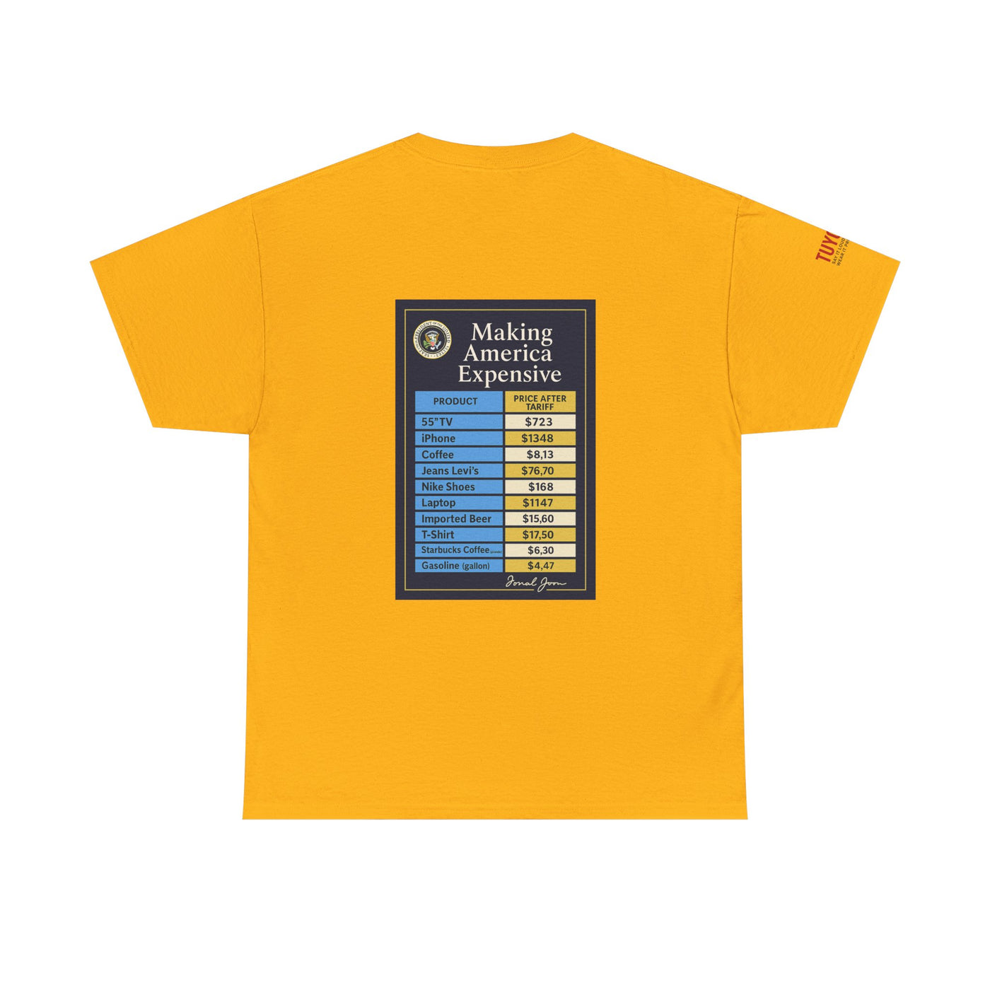 T‑Shirt — "Making America Expensive" Price Comparison Graphic Tee