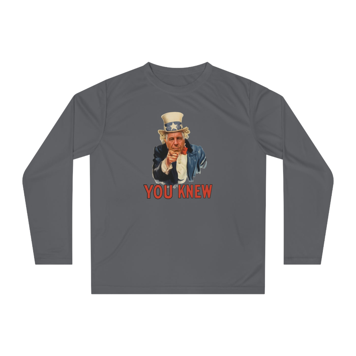 Uncle Epstein “You Knew” Long Sleeve Shirt — Patriotic Vintage Pointing Tee
