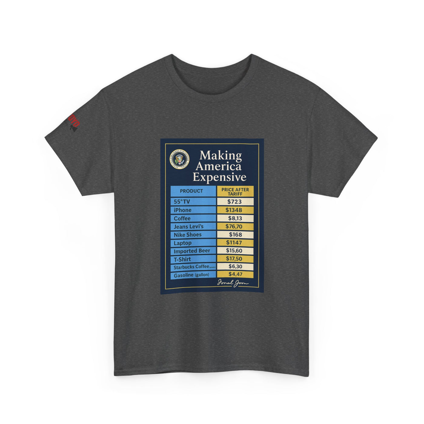 T‑Shirt — "Making America Expensive" Price Comparison Graphic Tee