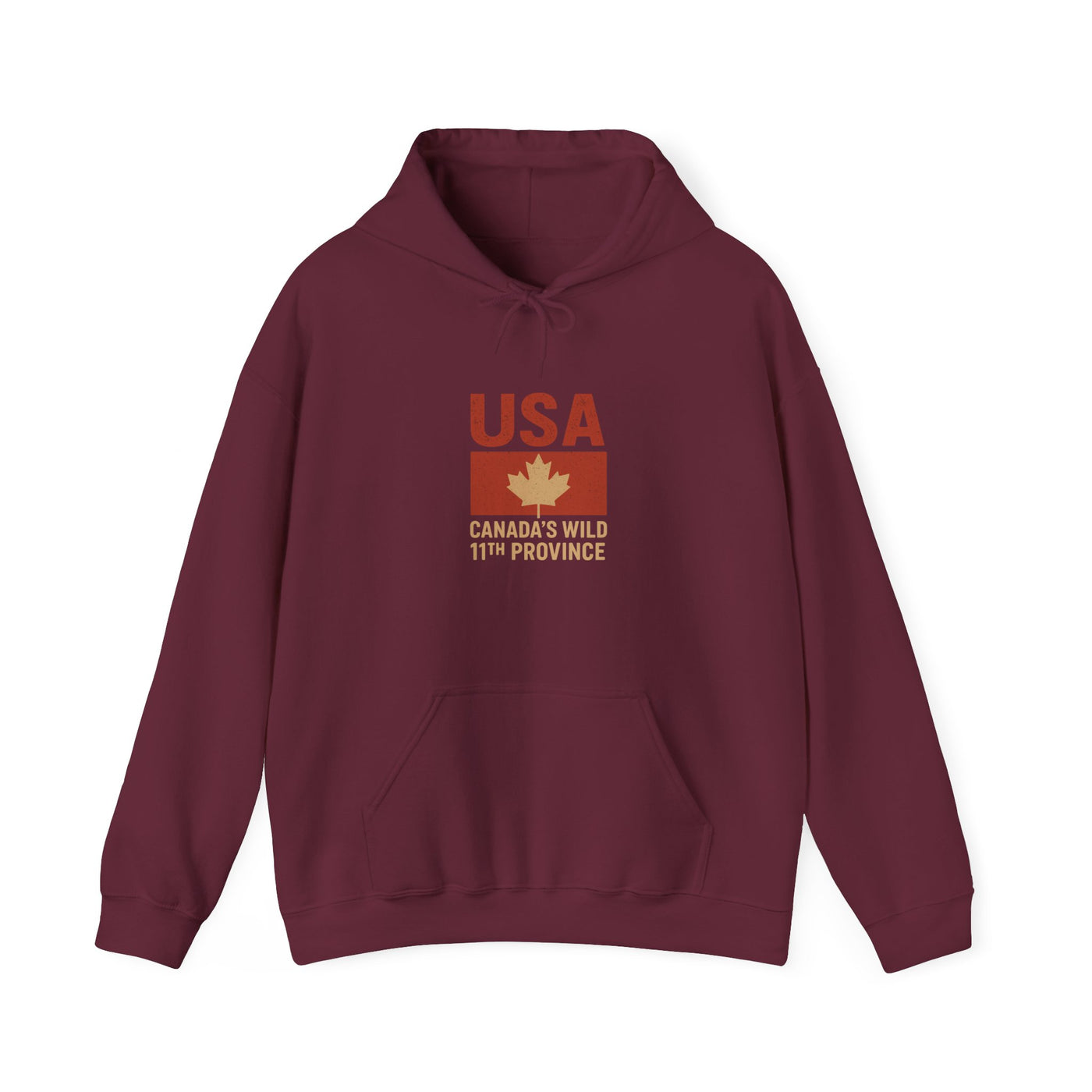USA Maple Leaf Hoodie – 'Canada's 51st Province' Funny Canada-USA Mashup Sweatshirt