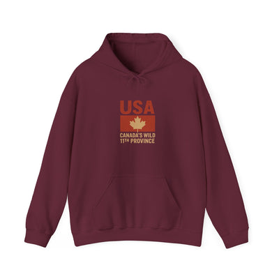 USA Maple Leaf Hoodie – 'Canada's 51st Province' Funny Canada-USA Mashup Sweatshirt