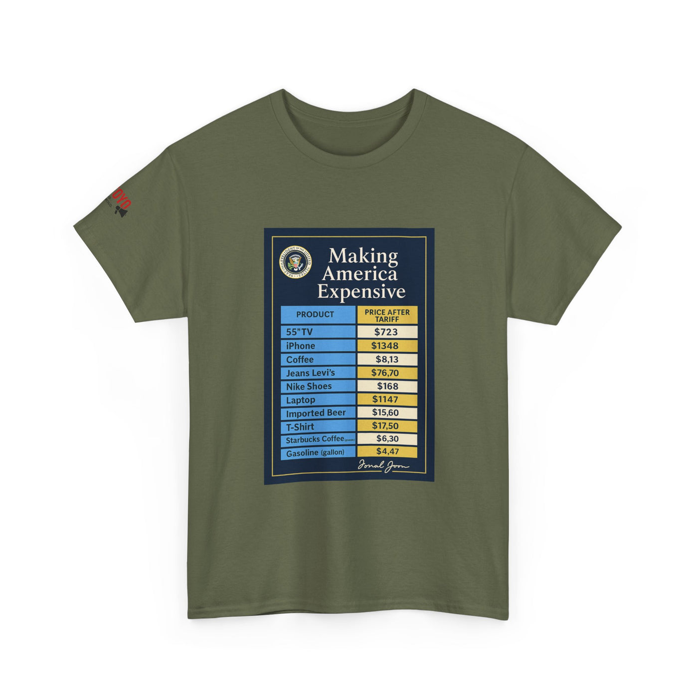 T‑Shirt — "Making America Expensive" Price Comparison Graphic Tee